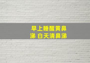 早上睡醒黄鼻涕 白天清鼻涕